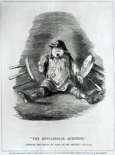 1864年に出版された「パンチ」からの「教育の質問」、1846年 作： John Leech